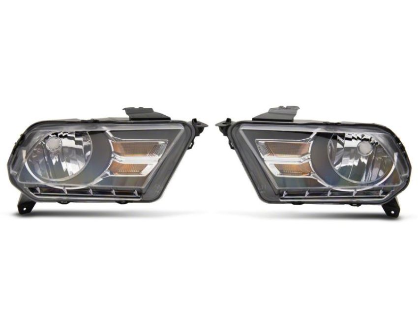 Raxiom 413416 10-12 Ford Mustang Axial Series OEM Style Rep Headlights- Chrome Housing (Clear Lens)
