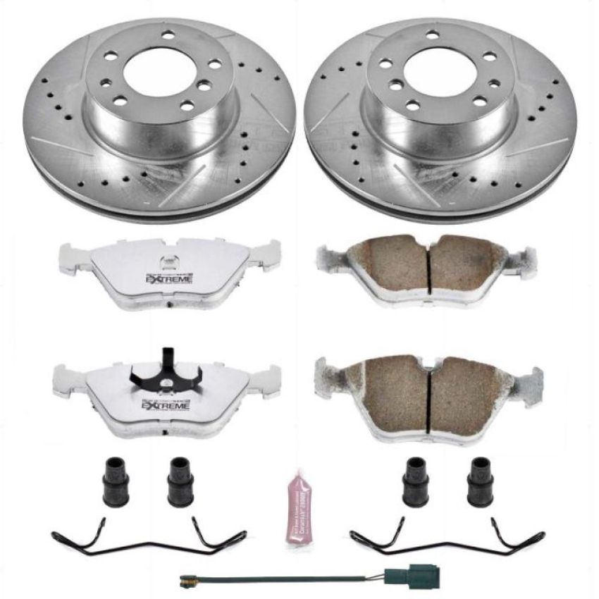 PowerStop K390-26 Z26 Street Performance Ceramic Brake Pad and Drilled & Slotted Rotor Kit
