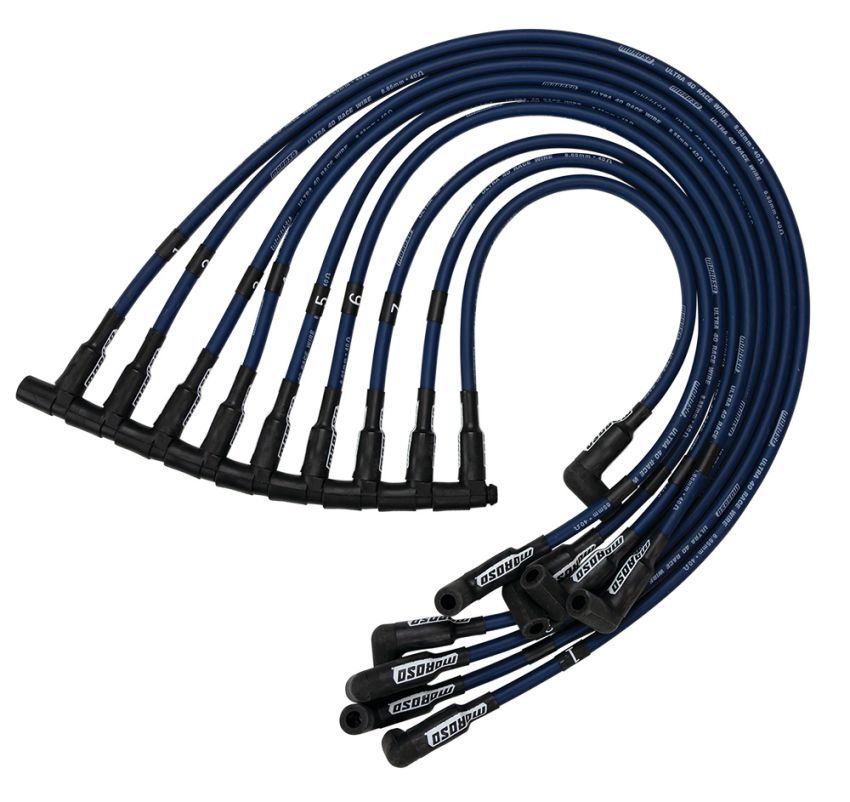 MOROSO MOR73677 Ultra 40 Plug Wire Set SBC Sprint Car Blue