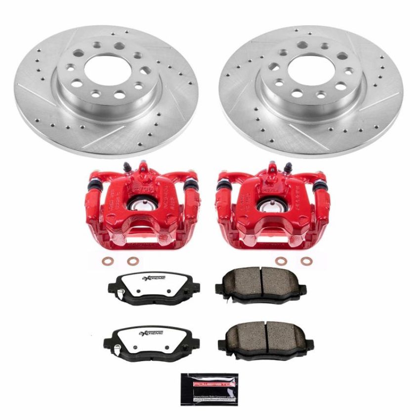 PowerStop KC7301-36 Z36 Truck and SUV Ceramic Brake Pad, Drilled & Slotted Rotor, and Caliper Kit