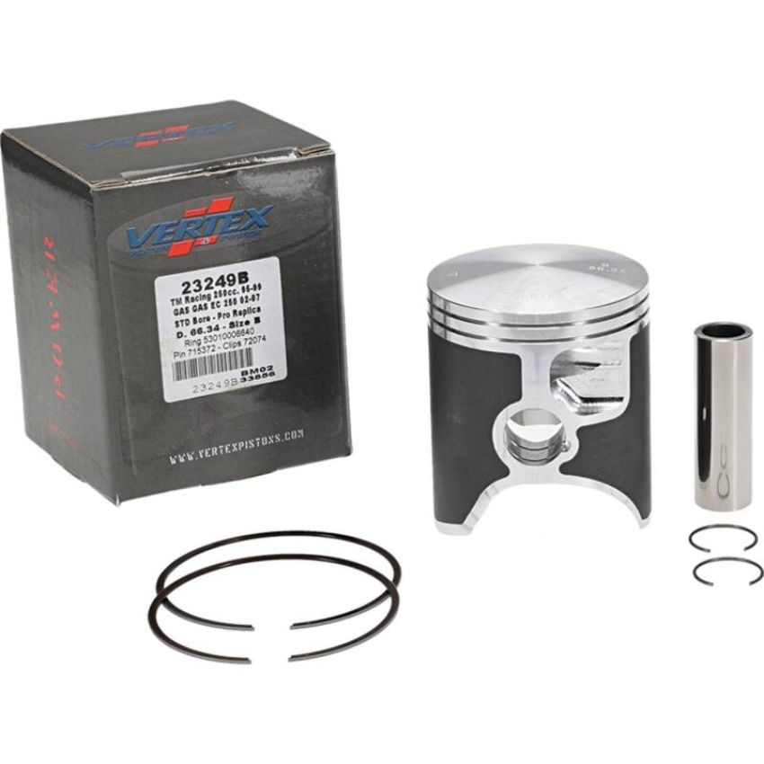 Vertex Pistons 23249B Vertex Piston 02-15 Gas-Gas EC 250 250cc Cast Replica Piston Kit