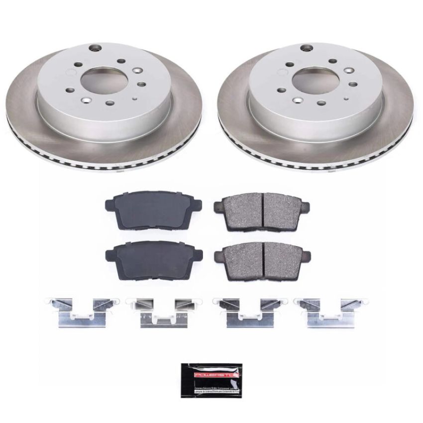 PowerStop SC5876 Semi-Coated Rotor and Low-Dust Ceramic Brake Pad Kit