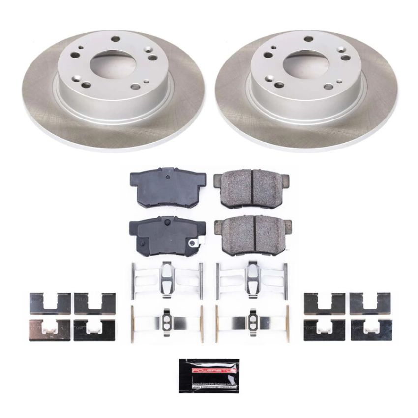 PowerStop SC2391 Semi-Coated Rotor and Low-Dust Ceramic Brake Pad Kit