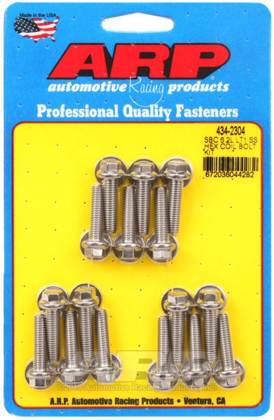 ARP 434-2304 Chevy LT1 6.2L Ignition Coil Hex Stainless Steel Bolt Kit
