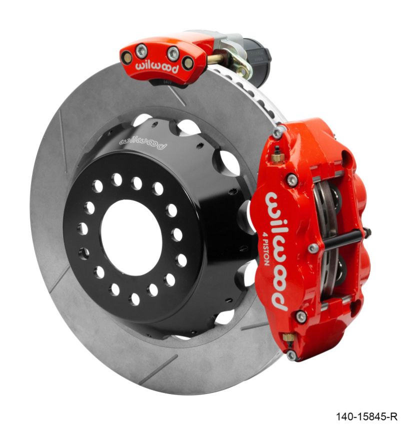 Wilwood 140-15845-R Narrow Superlite 4R Rear P-Brk Kit 14.00in Rotor Big Ford New Style 2.50in Offset - Red