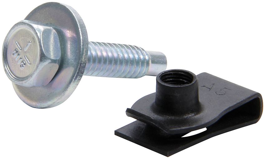 ALLSTAR PERFORMANCE ALL18656 Body Bolt Kit w/ Clips 10pk Silver
