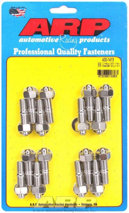 ARP ARP400-1413 S/S Header Stud Kit - 3/8in x 1.670in OAL (16)