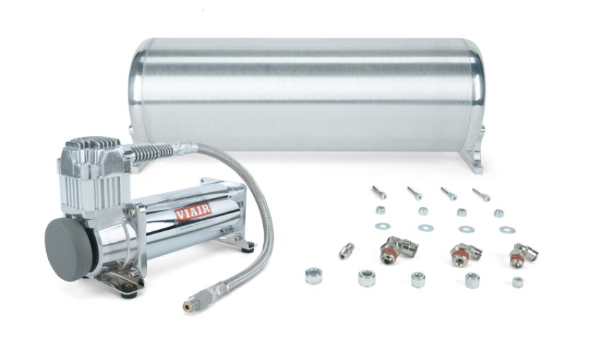 Air Lift 27762 18in FLO Tank w/ Viair 444c Compressor (Incl. Fittings & Tank Mounting Hardware)
