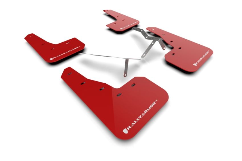 Rally Armor MF90-UR-RD/WH Red Mud Flap/White Logo