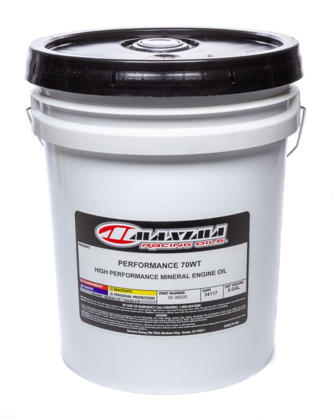 Maxima 39-38505 Performance Auto Performance 70wt Mineral Engine Oil - 5 Gallon