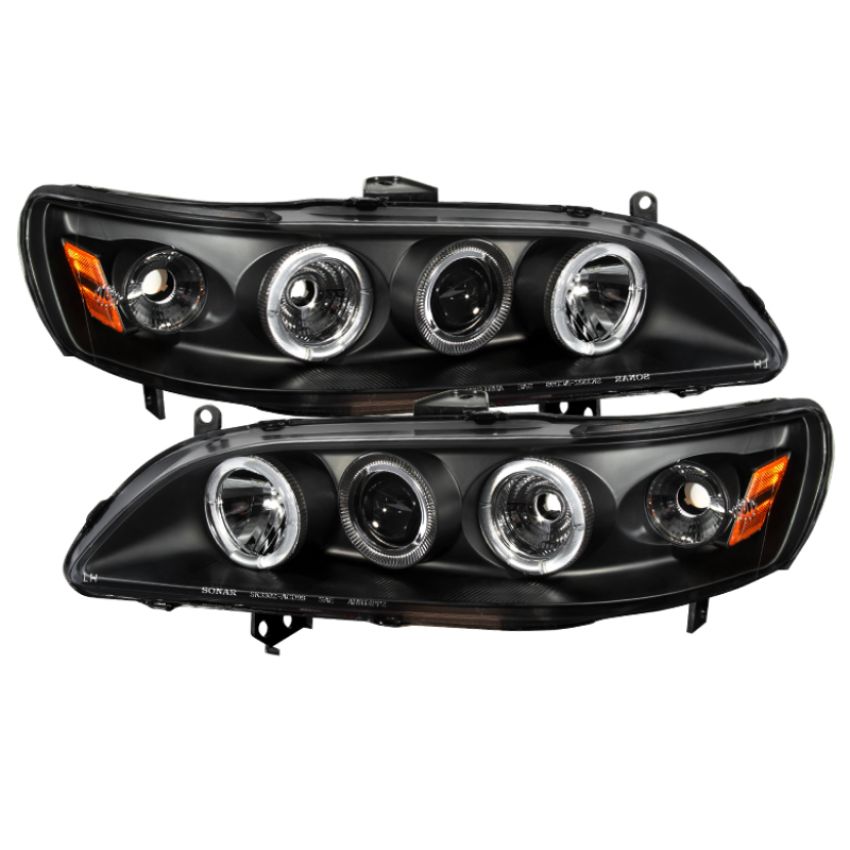 SPYDER 5010728 Projector Headlights - LED Halo - Amber Reflector - Black