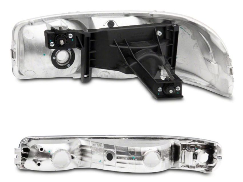 Raxiom S518303 99-06 GMC Sierra 1500 Axial Series OEM Crystal Rep Headlights- Chrome Housing (Clear Lens)