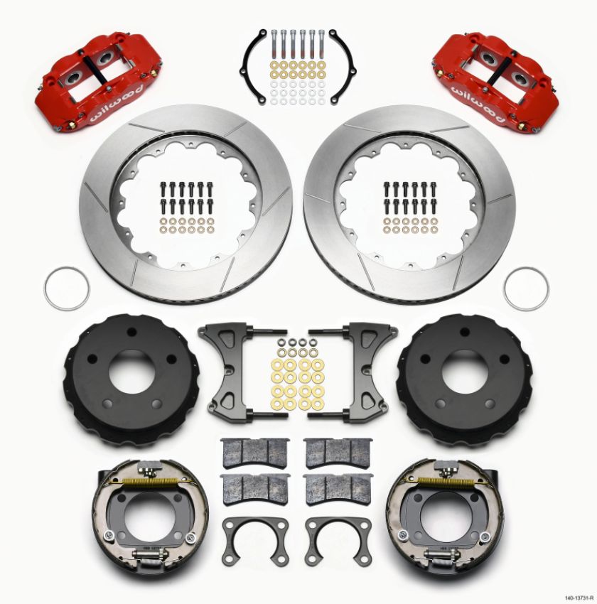 Wilwood 140-13731-R Narrow Superlite 4R Rear P-Brk Kit 14.00in Red Big Ford 2.00in Off Bronco 5 x 5.50