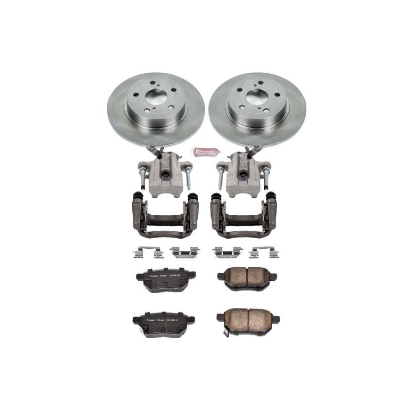 PowerStop KCOE6097 OE Stock Replacement Low-Dust Ceramic Brake Pad, Rotor and Caliper Kit