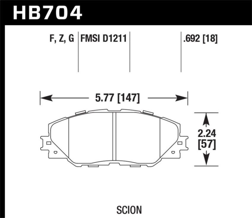 Hawk Performance HB704Z.692 Performance Ceramic Disc Brake Pad