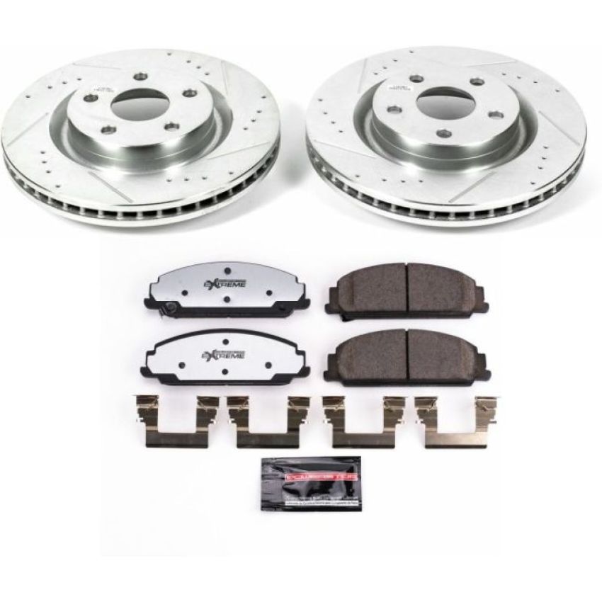 PowerStop K5529-26 Z26 Street Performance Ceramic Brake Pad and Drilled & Slotted Rotor Kit