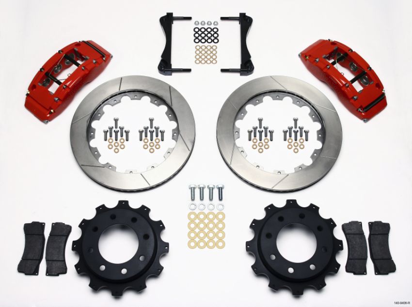Wilwood 140-9406-R TC6R Rear Kit 16.00in Red 1999-2010 GM Trk 2500 HD 4.84 Cntr