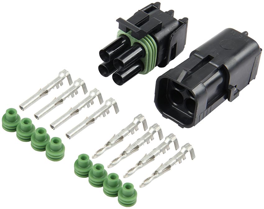 ALLSTAR PERFORMANCE ALL76269 4-Wire Weather Pack Connector Kit Square