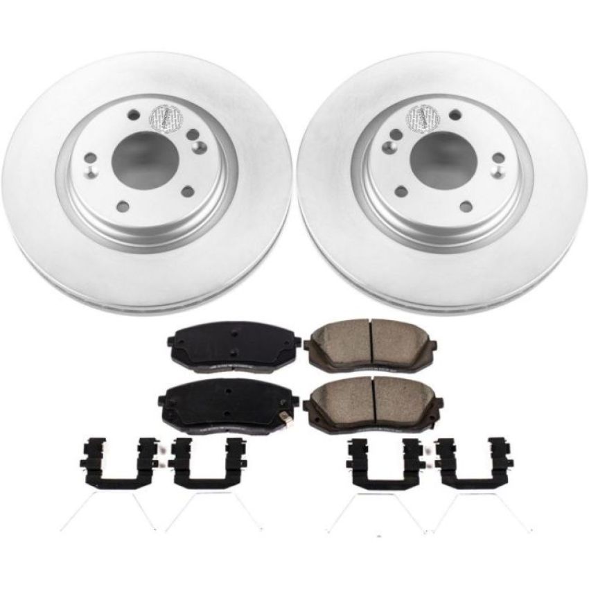PowerStop CRK8011 Genuine Geomet Coated Rotor and Low-Dust Ceramic Brake Pad Kit