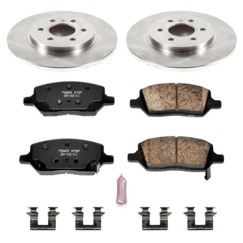 PowerStop KOE6174 OE Stock Replacement Low-Dust Ceramic Brake Pad and Rotor Kit