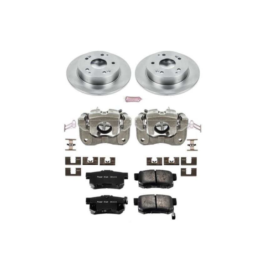 PowerStop KCOE2270A OE Stock Replacement Low-Dust Ceramic Brake Pad, Rotor and Caliper Kit