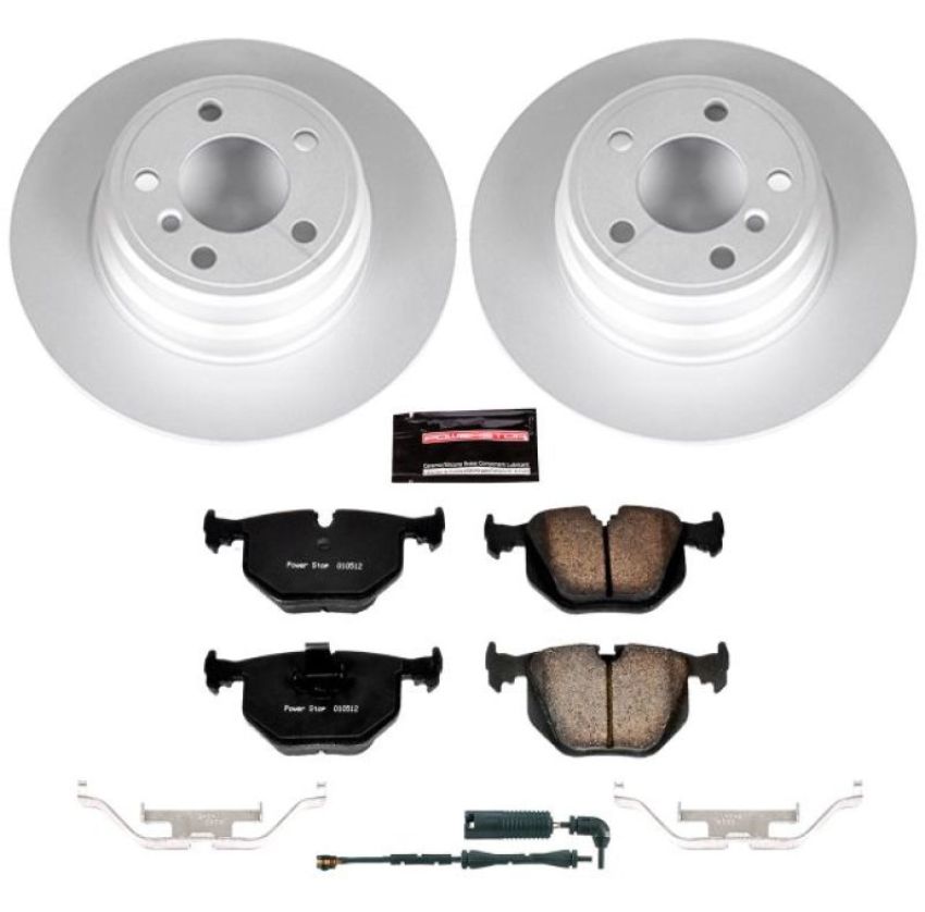 PowerStop CRK5720 Genuine Geomet Coated Rotor and Carbon-Fiber Ceramic Brake Pad Kit