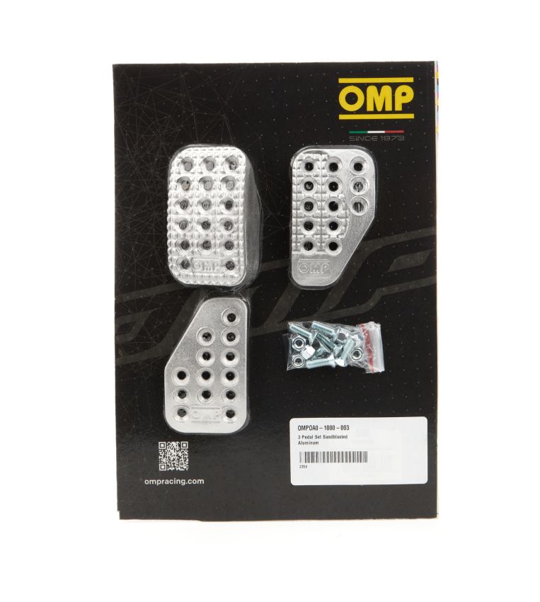 OMP RACING, INC. OMPOA0-1000-003 3 Pedal Set Sandblasted Aluminum