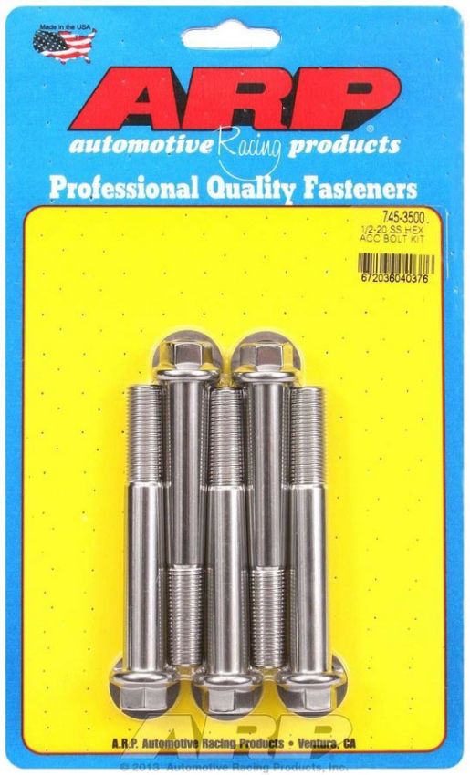 ARP ARP745-3500 S/S Bolt Kit - 6pt. (5) 1/2-20 x 3.500