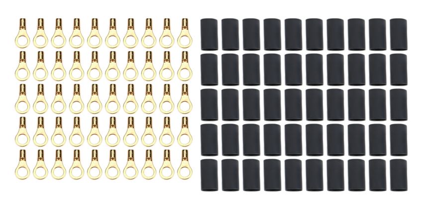 QUICKCAR RACING PRODUCTS QRP57-477-50 Ring Terminal #10 16-22 Ga w/Heat Shrink 50pk