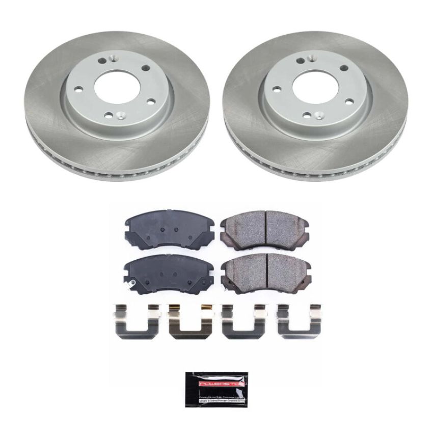 PowerStop SC165 Semi-Coated Rotor and Low-Dust Ceramic Brake Pad Kit
