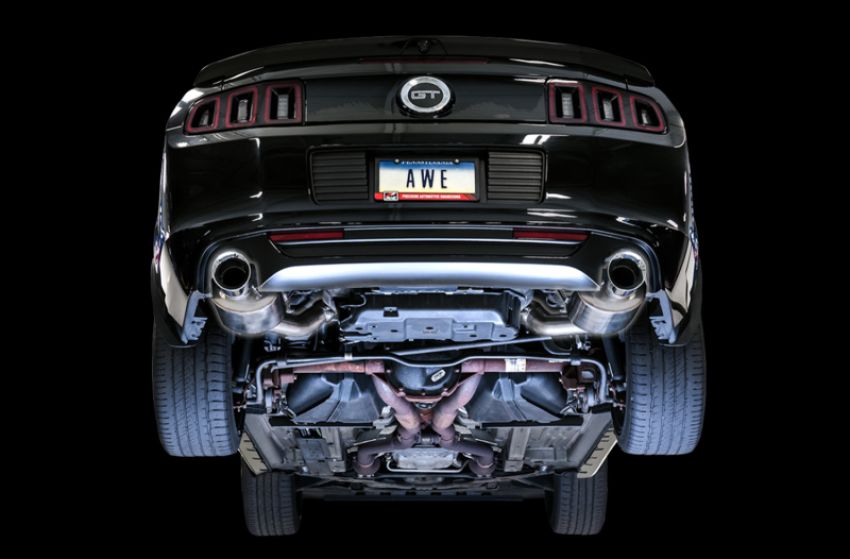 AWE Tuning 3015-32094 S197 Mustang GT Axle-back Exhaust - Touring Edition (Chrome Silver Tips)