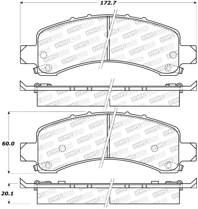 Stoptech 309.09740 Sport Brake Pads w/Shims - Front