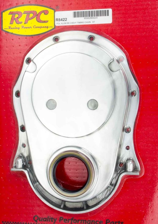 RACING POWER CO-PACKAGED RPCR8422 BBC Alum Timing Chain Cover Polished