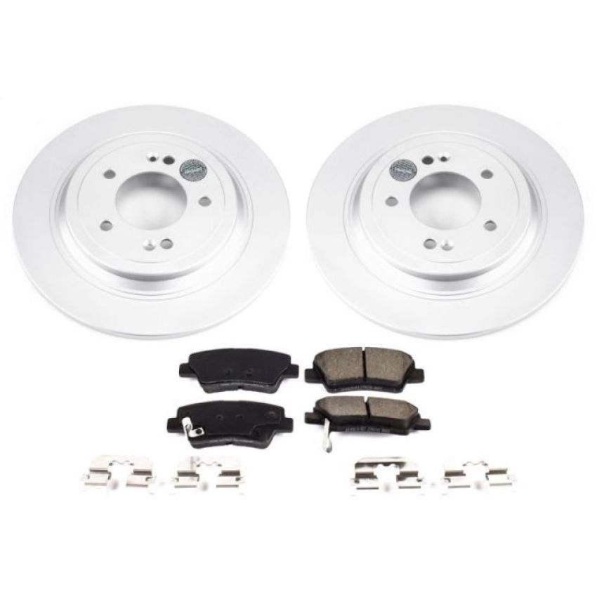 PowerStop CRK8016 Genuine Geomet Coated Rotor and Low-Dust Ceramic Brake Pad Kit