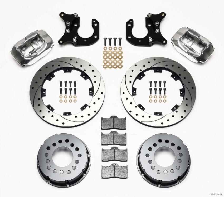 Wilwood 140-2115-DP Forged Dynalite P/S Rear Kit Drilled Polished Big Ford 2.36in Offset
