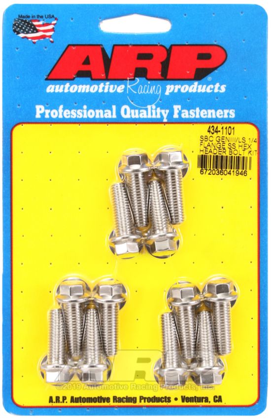 ARP ARP434-1101 S/S Header Bolt Kit - 6pt. GM LS