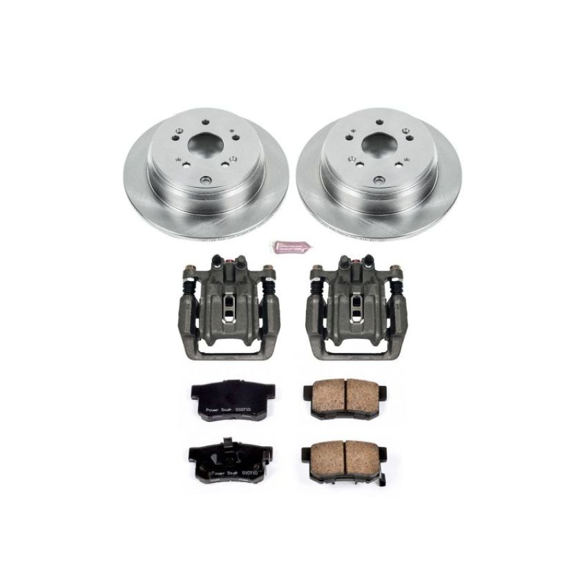 PowerStop KCOE206B OE Stock Replacement Low-Dust Ceramic Brake Pad, Rotor and Caliper Kit