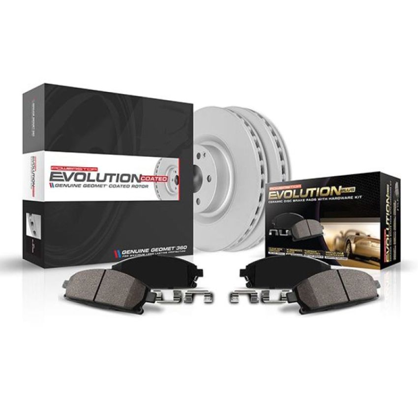 PowerStop CRK8675 Genuine Geomet Coated Rotor and Low-Dust Ceramic Brake Pad Kit