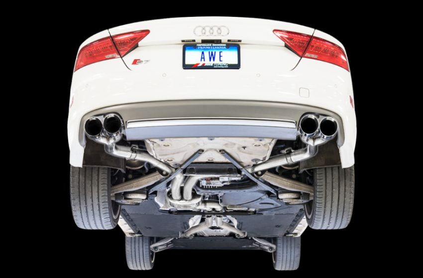 AWE Tuning 3020-42044 Audi C7 / C7.5 S7 4.0T Track Edition Exhaust - Chrome Silver Tips