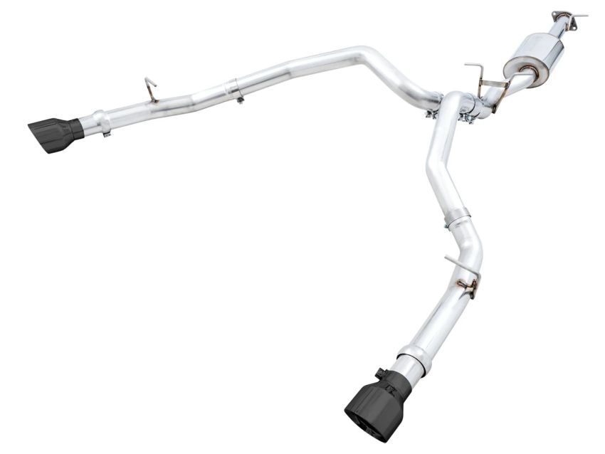 AWE Tuning 3015-33006 19-21 RAM 1500 5.7L (w/Cutouts) 0FG Dual Rear Exit Cat-Back Exhaust - Diamond Black Tips