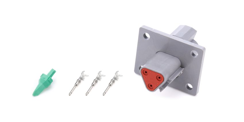 QUICKCAR RACING PRODUCTS QRP71-337 Plug Deutsch 3 Pin Receptacle w/Flange