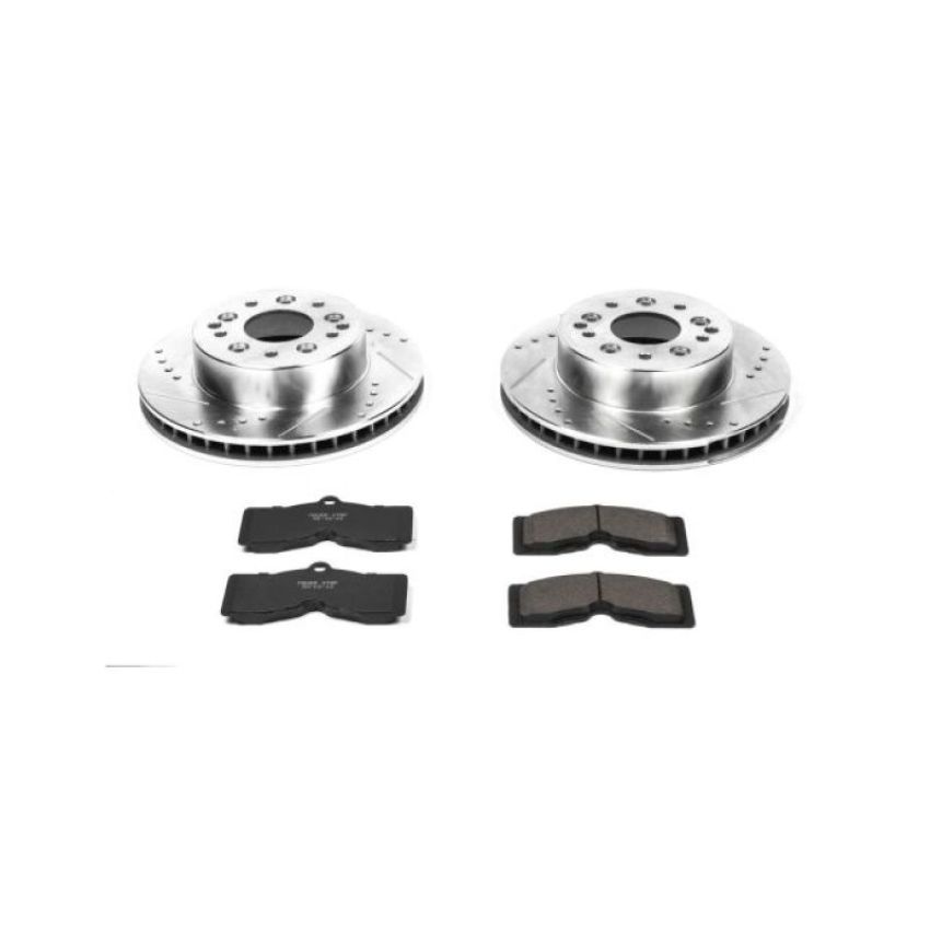 PowerStop K2596 Z23 Daily Driver Carbon-Fiber Ceramic Brake Pad and Drilled & Slotted Rotor Kit