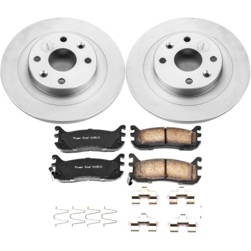PowerStop CRK772 Genuine Geomet Coated Rotor and Low-Dust Ceramic Brake Pad Kit