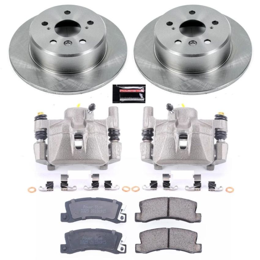 PowerStop KCOE2564A OE Stock Replacement Low-Dust Ceramic Brake Pad, Rotor and Caliper Kit