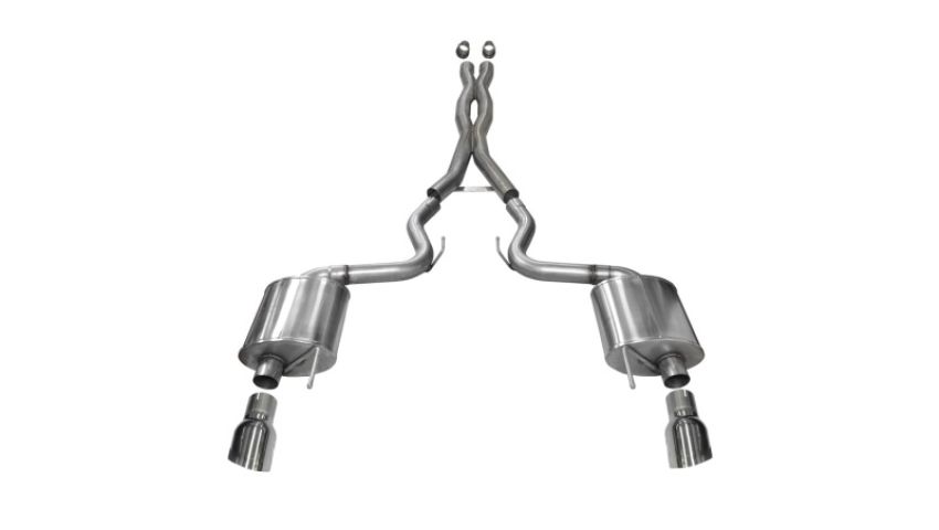 CORSA Performance 14332 Corsa 2015-2017 Ford Mustang GT 5.0 3in Cat Back Exhaust Polish Dual Tips (Sport)