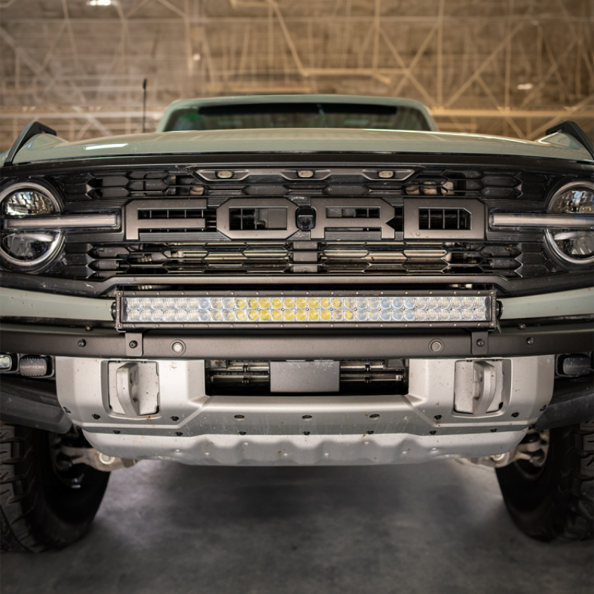 Cali Raised LED CR4025 Cali Raised 2021+ Ford Raptor Bumper Light Bar Mounting Kit - 5D Optic Osram 32In DualRow Bar Combo