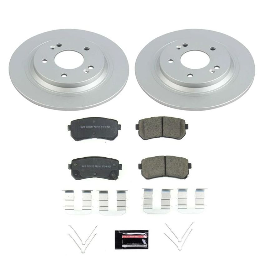 PowerStop CRK8306 Genuine Geomet Coated Rotor and Low-Dust Ceramic Brake Pad Kit