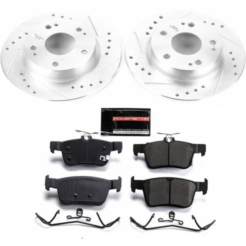 PowerStop K7725 Z23 Daily Driver Carbon-Fiber Ceramic Brake Pad and Drilled & Slotted Rotor Kit