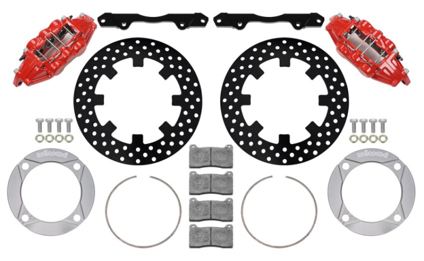 Wilwood 140-16632-DR 2014+ Polaris RZR XP 1000 Front Kit 11.25in Drilled - Red