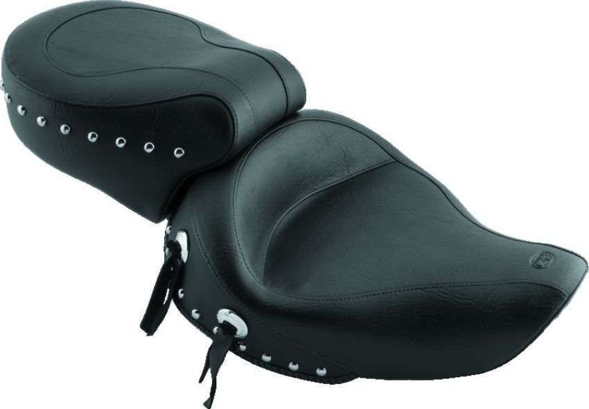 Mustang Motorcycle 75109 Mustang 91-05 Harley Dyna Wide Touring 1PC Seat w/Studs - Black